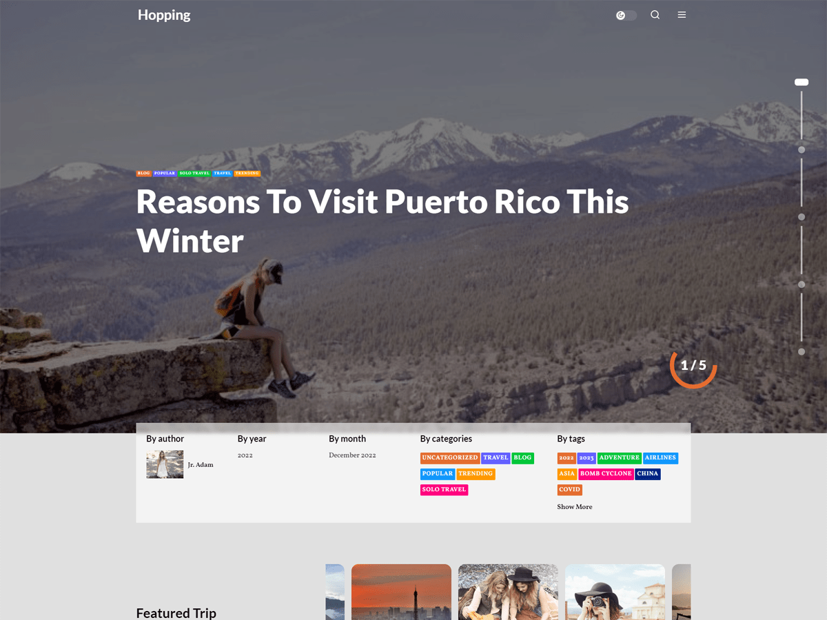 Hopping WordPress 主题