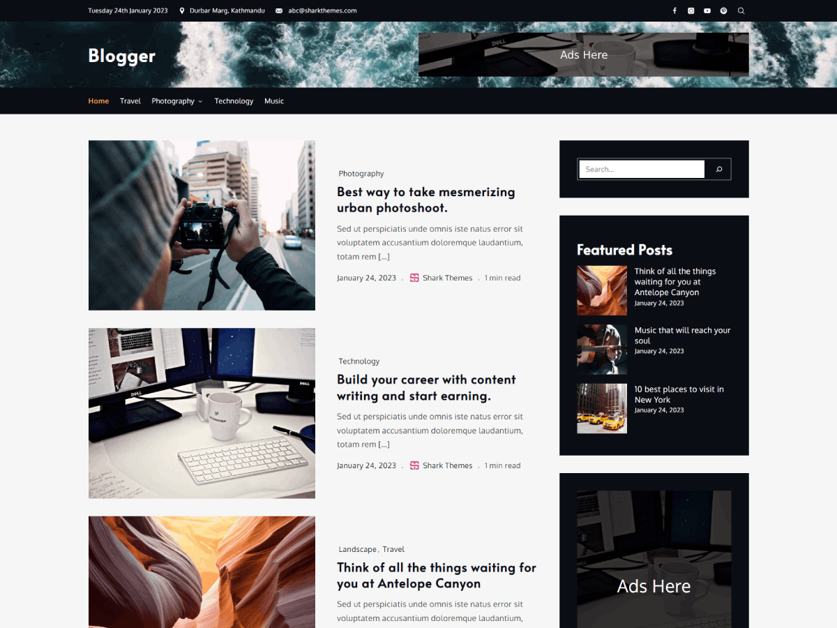 Yuma Blogger WordPress 主题