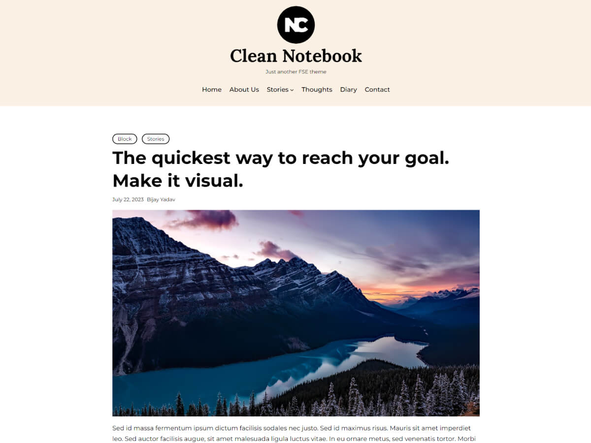 Clean Notebook WordPress 主题