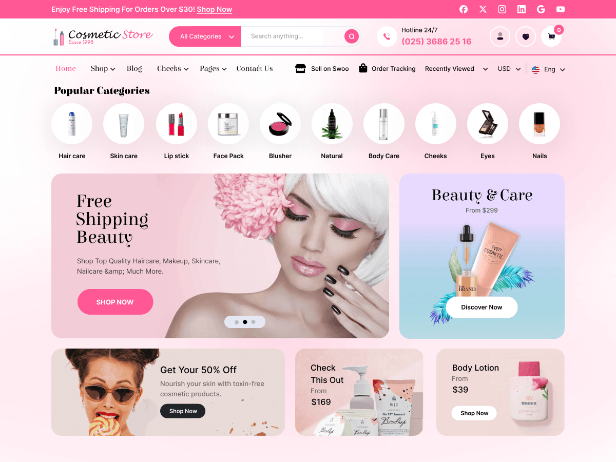 Beauty Cosmetic Store WordPress 主题