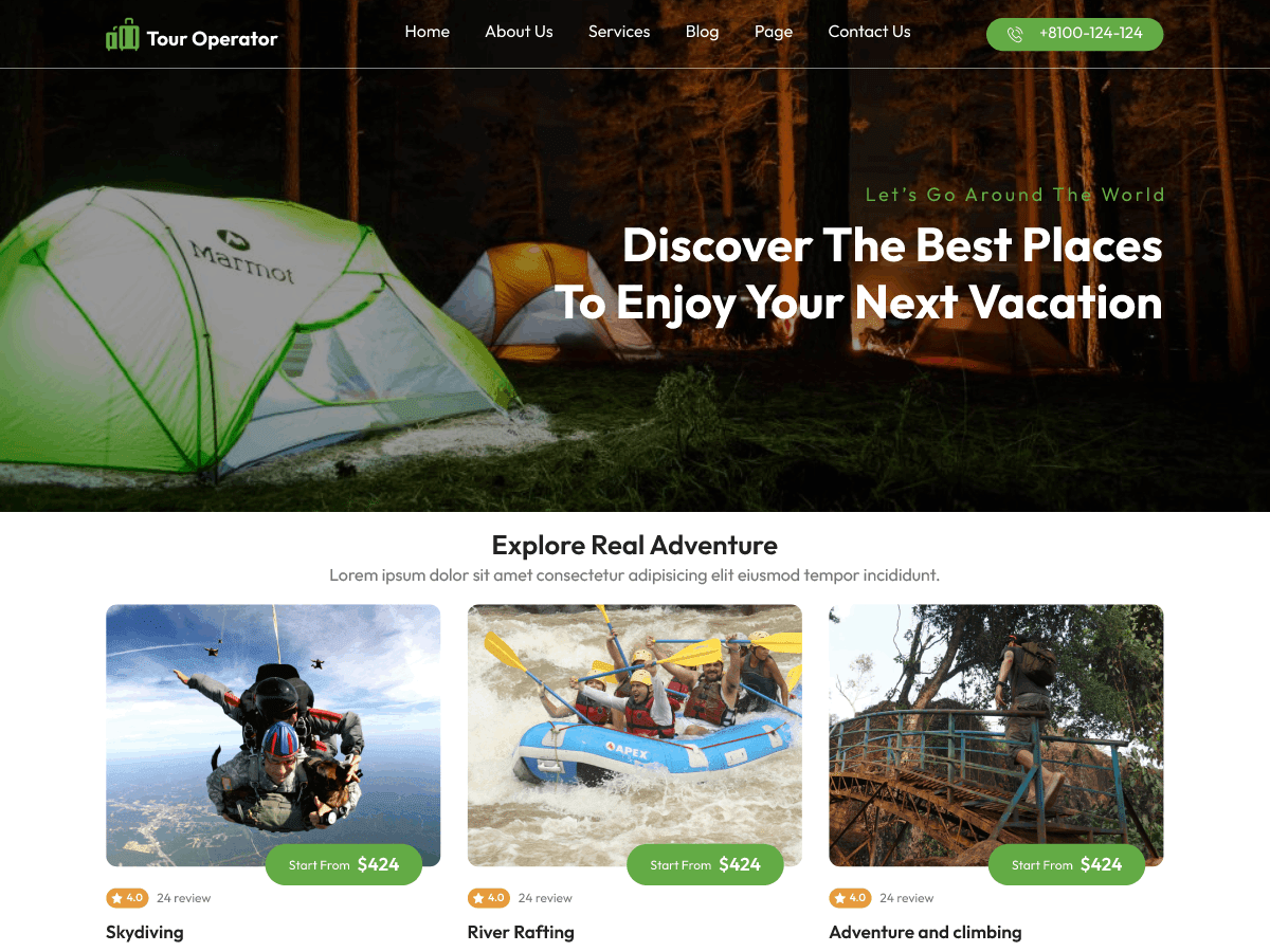 Tour Operator Agency WordPress 主题