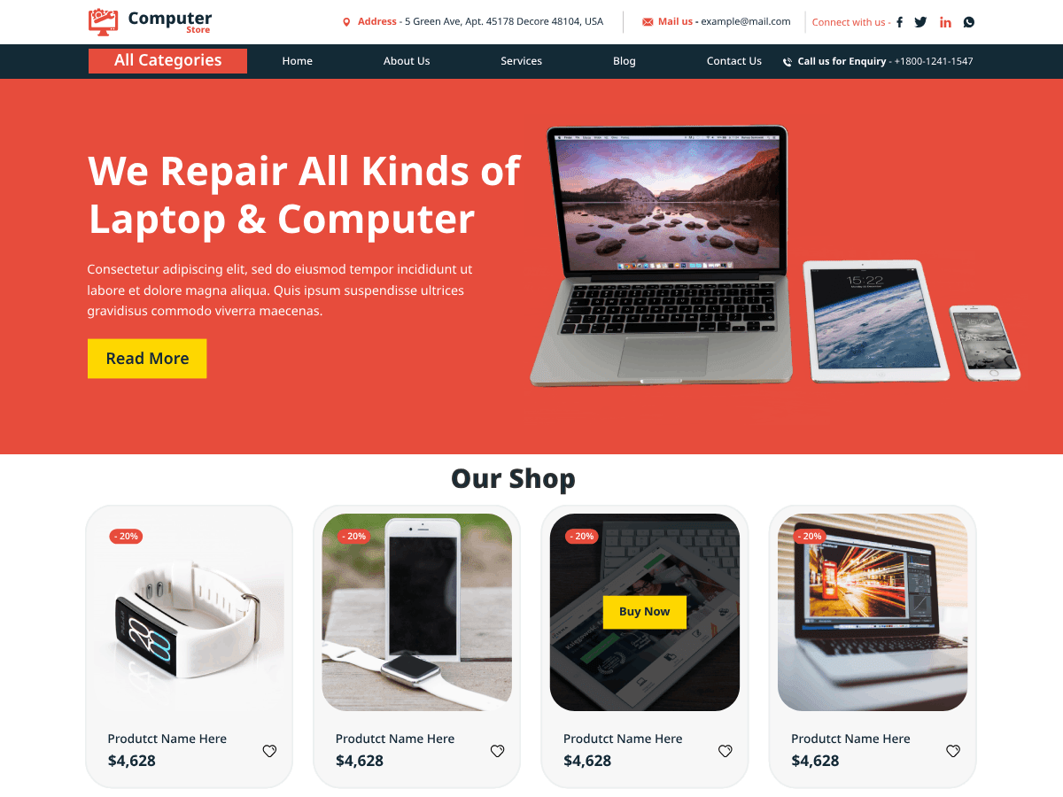 Computer Repair Store WordPress 主题