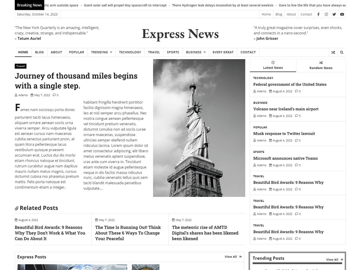 Express News WordPress 主题