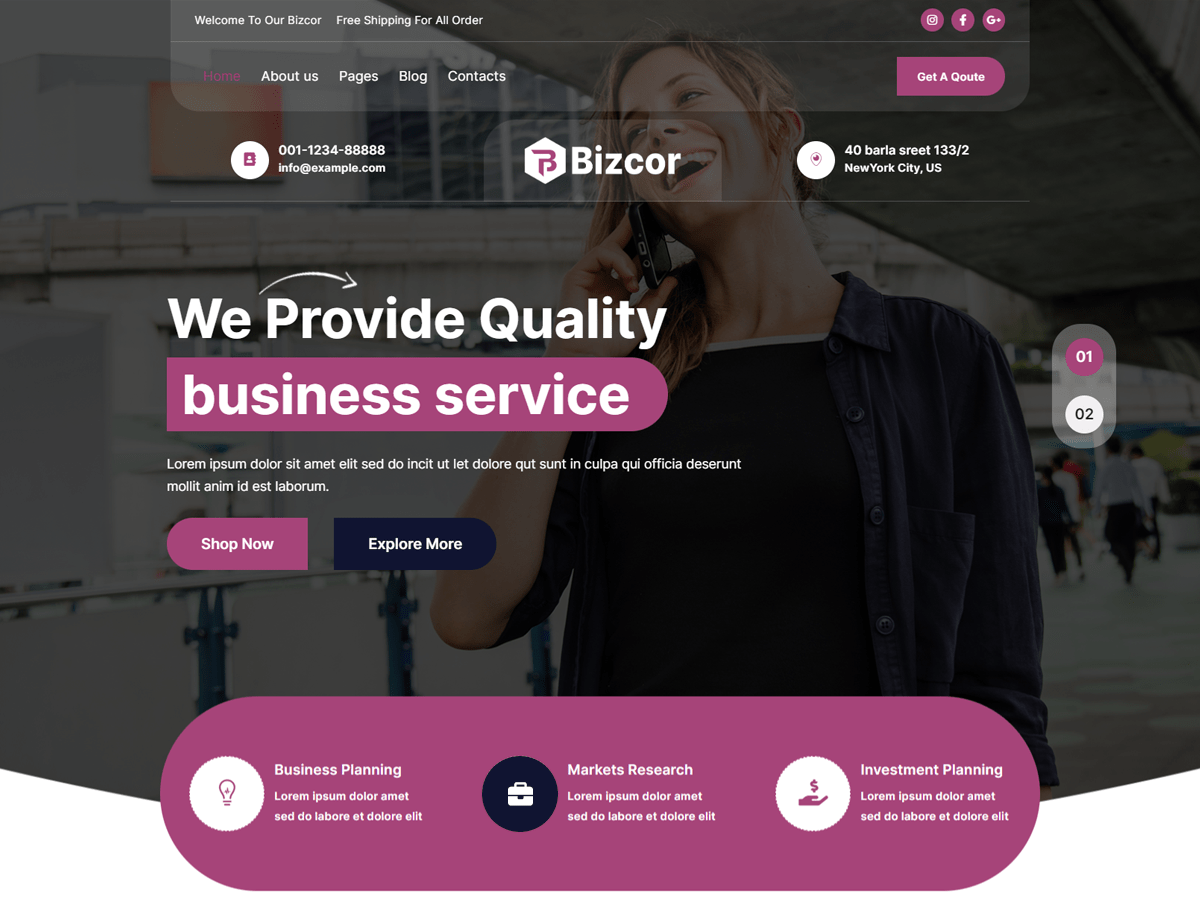 Bizcor WordPress 主题