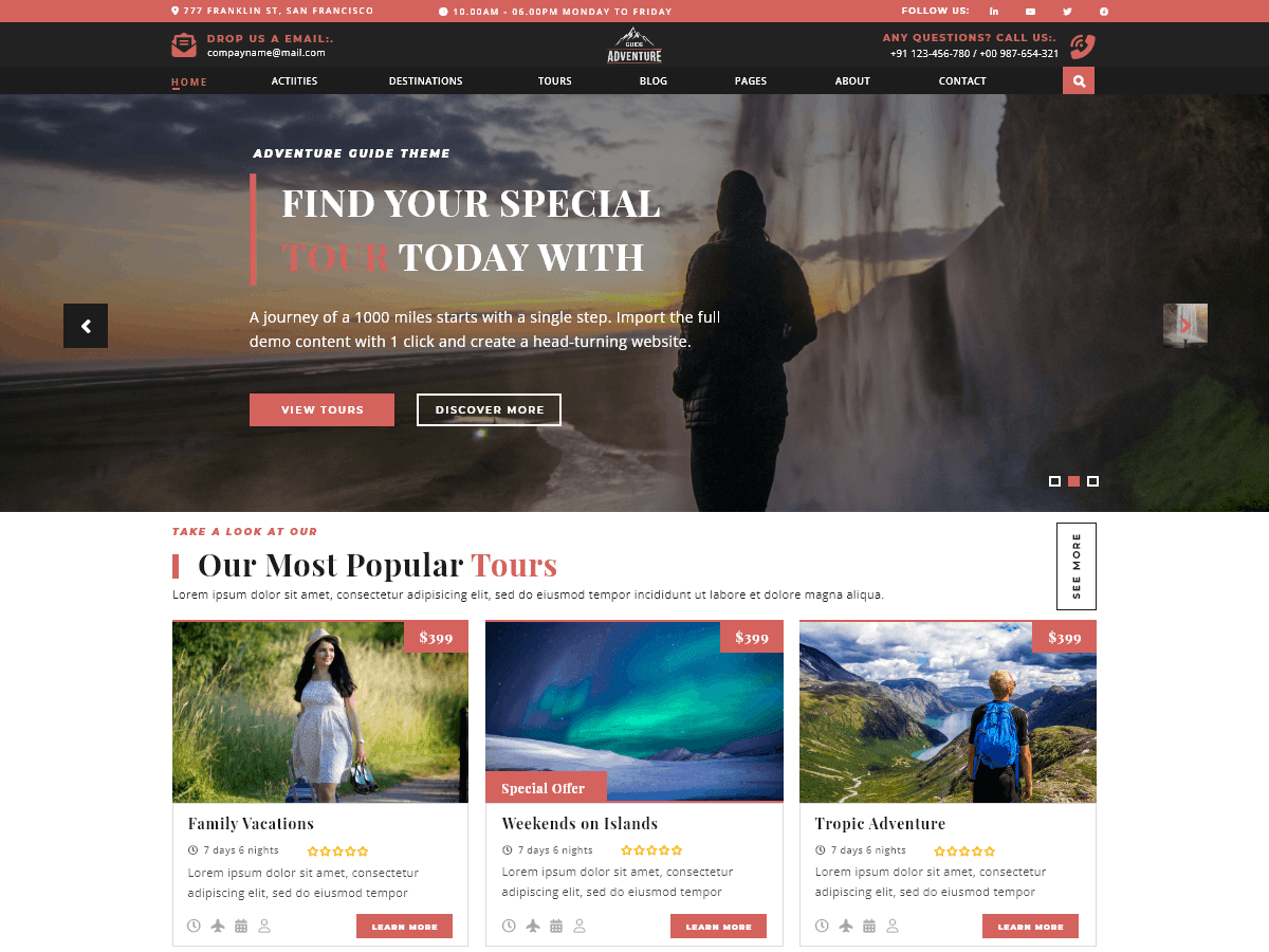 Expert Adventure Guide WordPress 主题