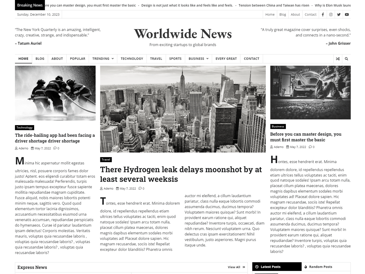 screenshot-311 Worldwide News WordPress 主题