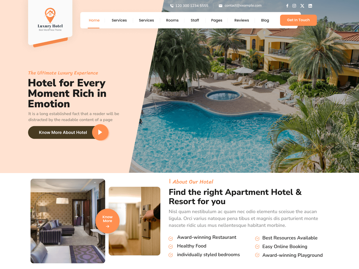 Luxury Hotels WordPress 主题