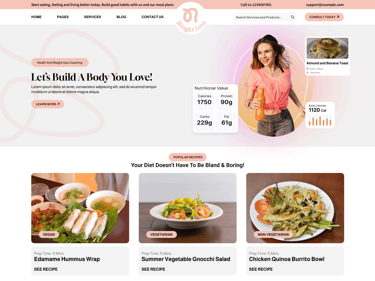 Weight Loss Trainer WordPress 主题