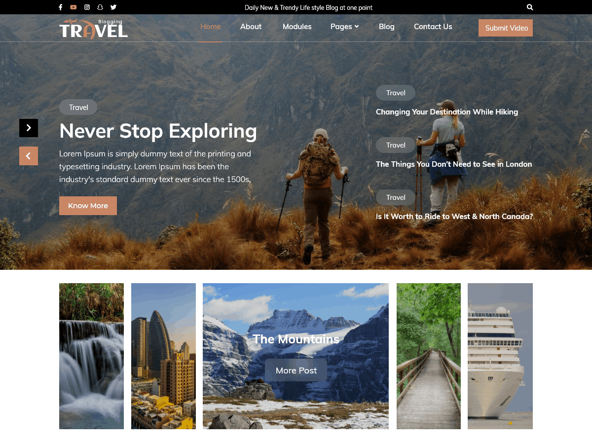 Travel Blogging WordPress 主题