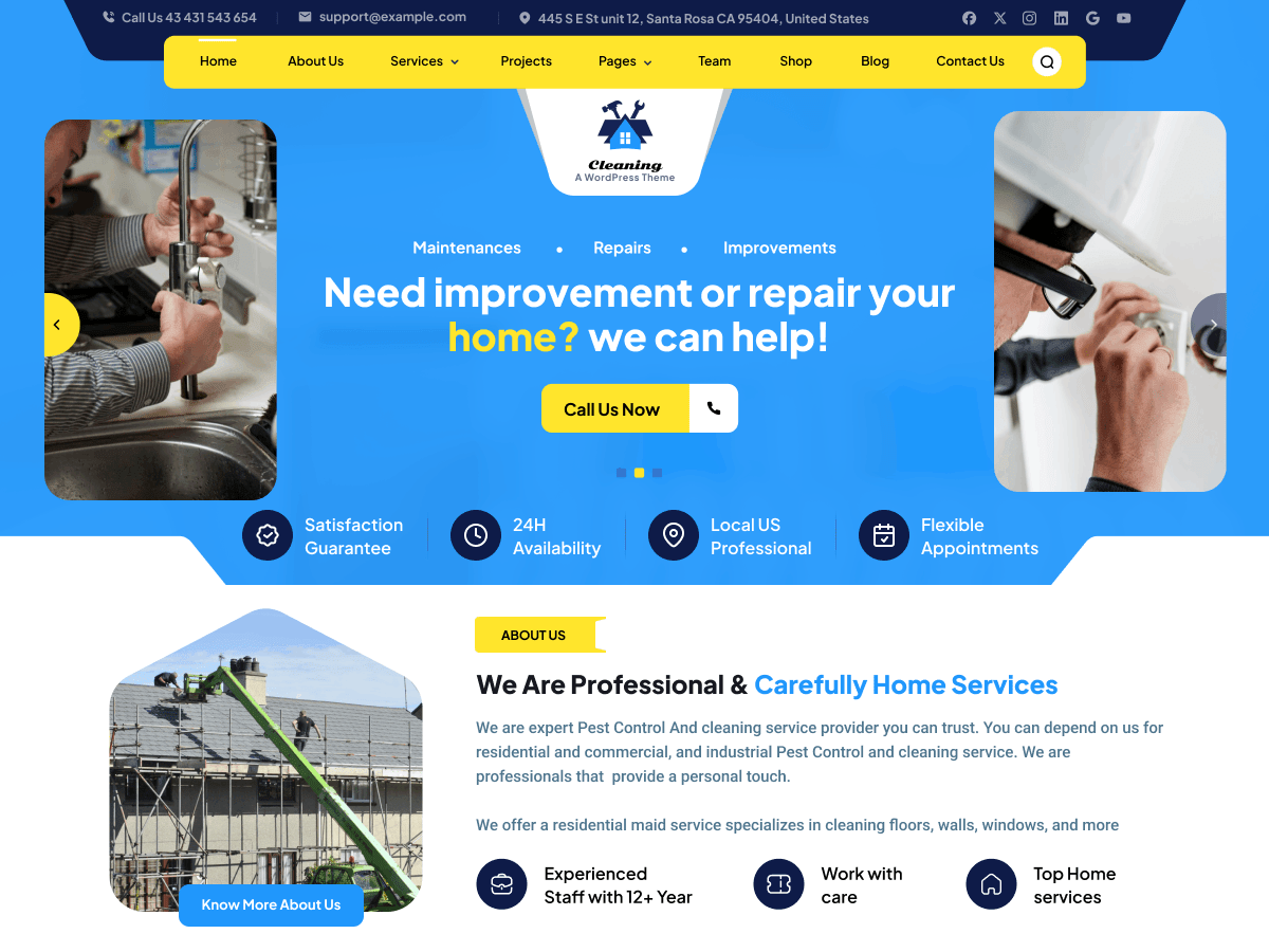 Cleaning Maintenance WordPress 主题