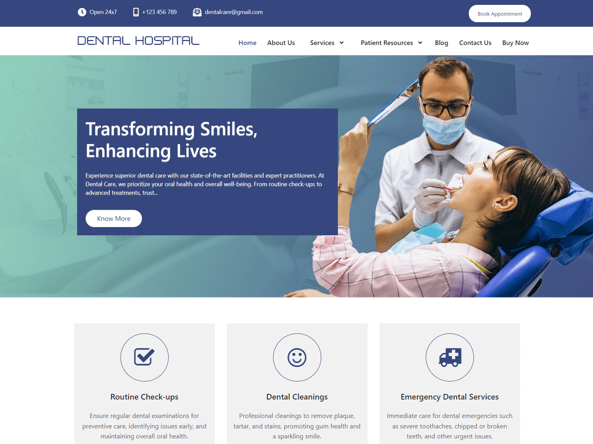 screenshot-36 Dental Hospital WordPress 主题