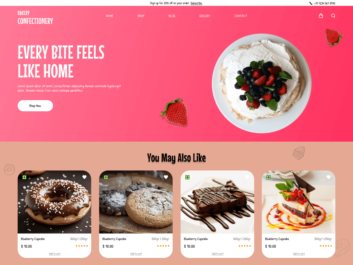 Bakery Confectionery WordPress 主题