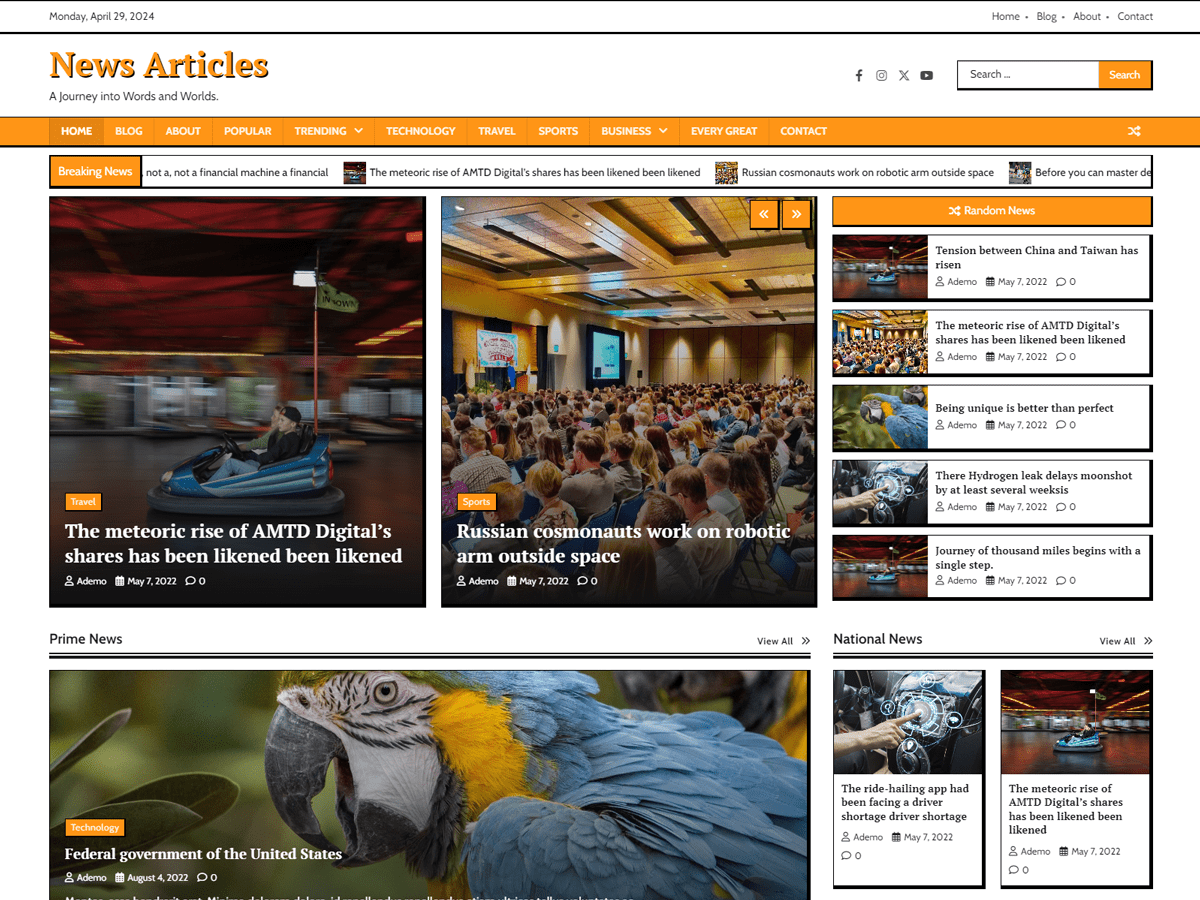 News Articles WordPress 主题