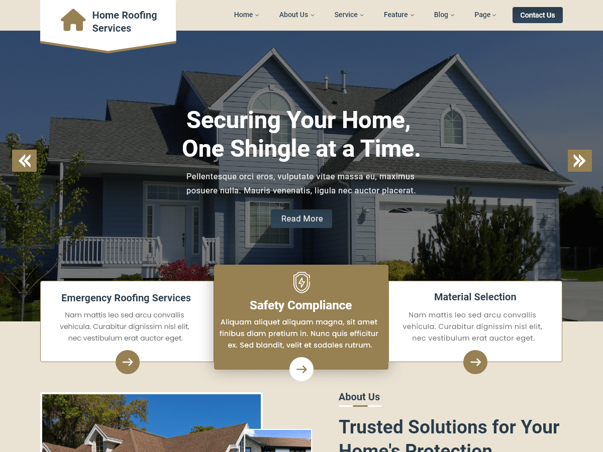 Home Roofing Services WordPress 主题