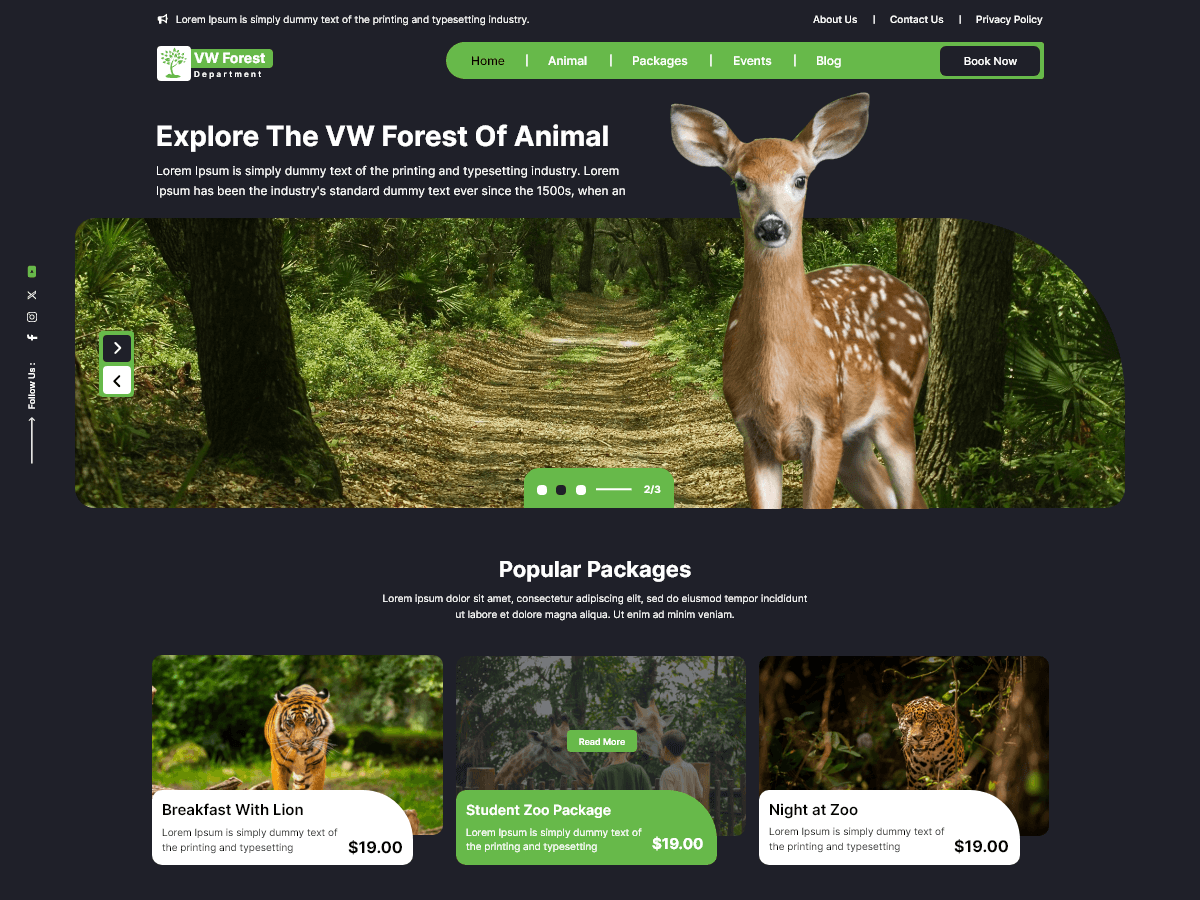 Forest Jungle Safari WordPress 主题