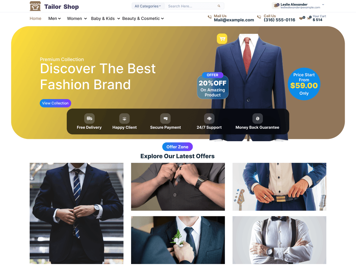 screenshot-404 Tailor Suits WordPress 主题
