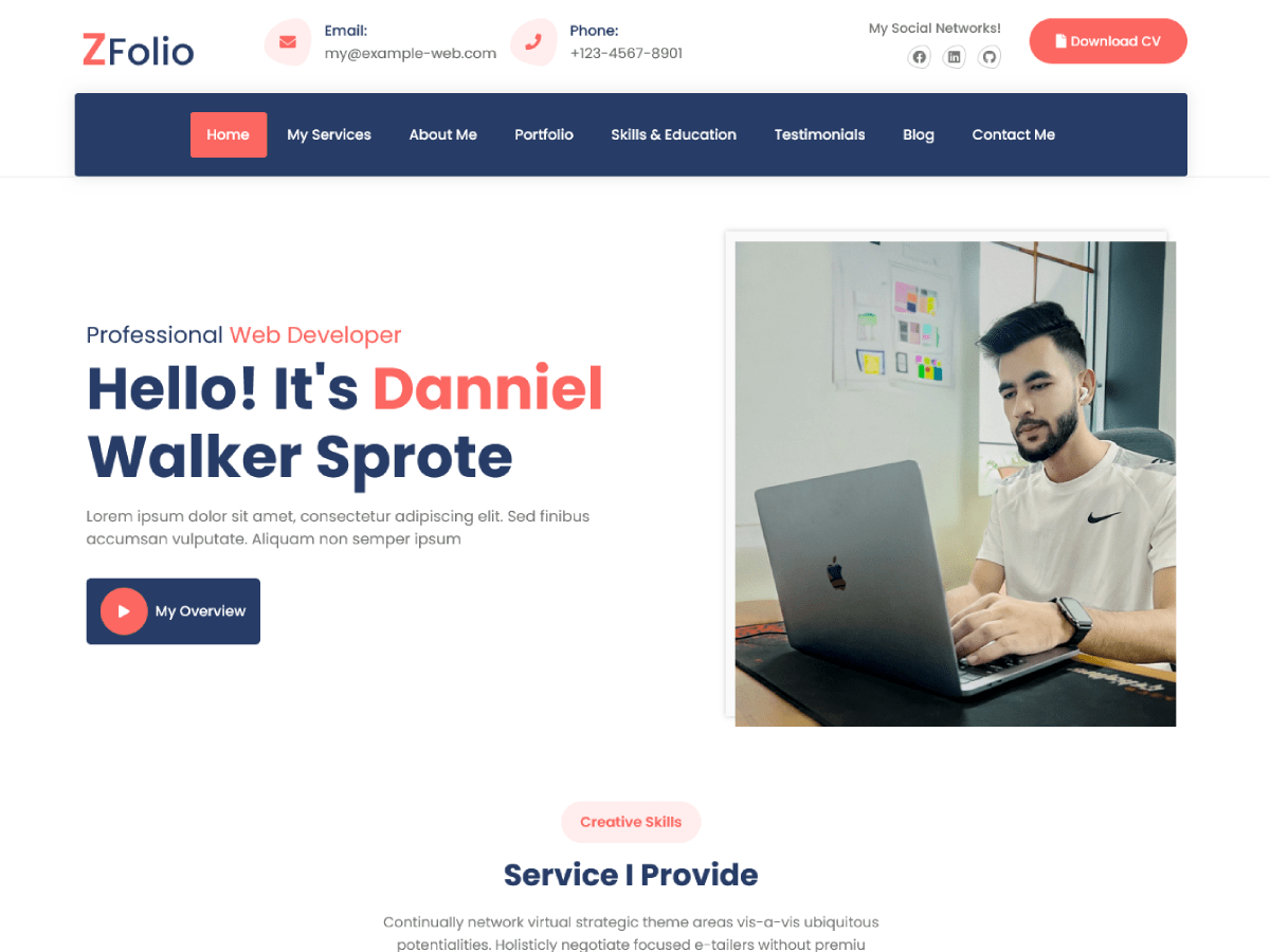 Zfolio WordPress 主题