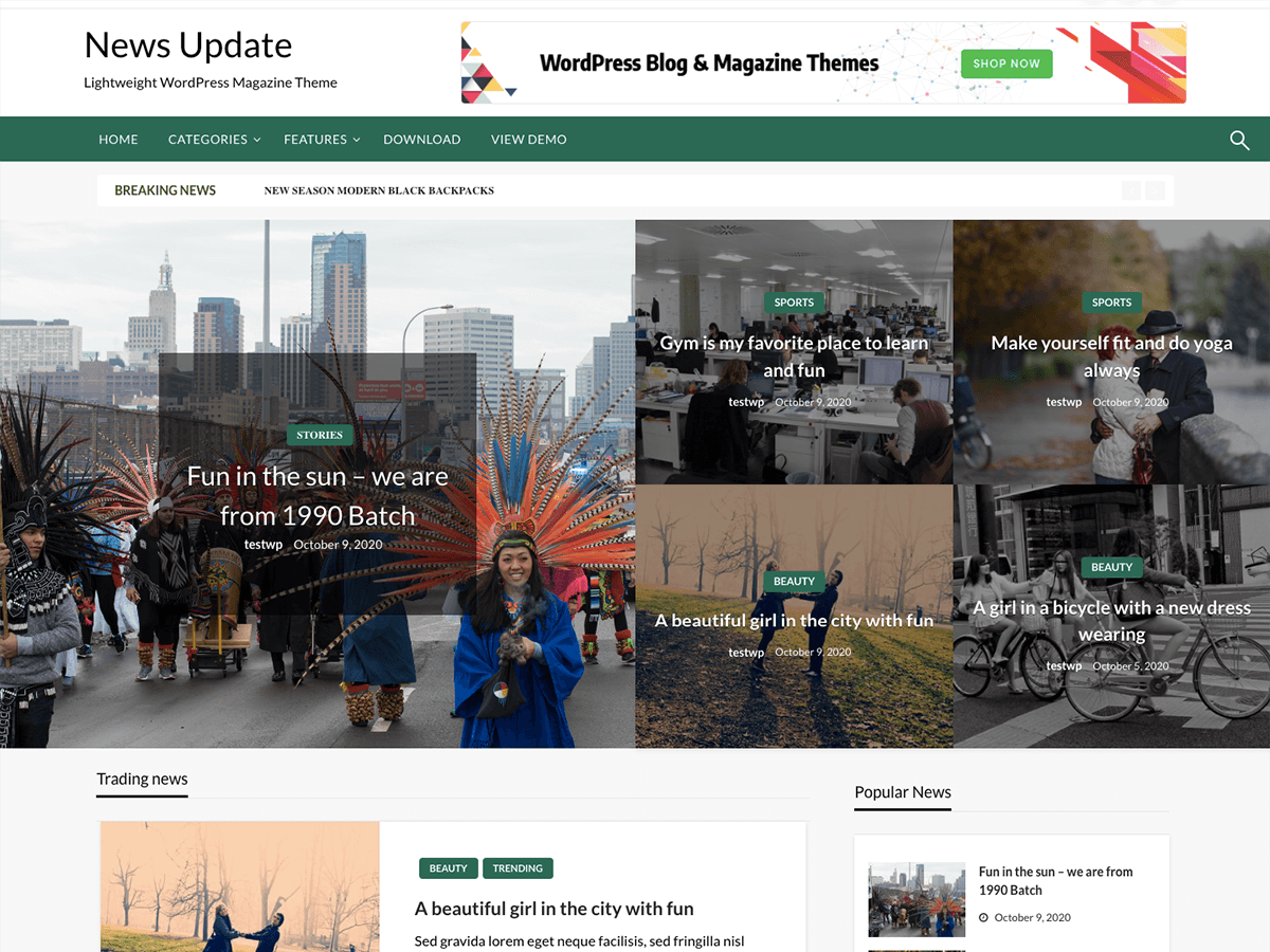 News Update WordPress 主题