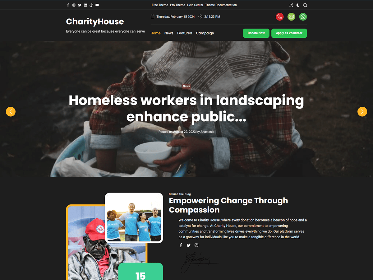 Charity House WordPress 主题