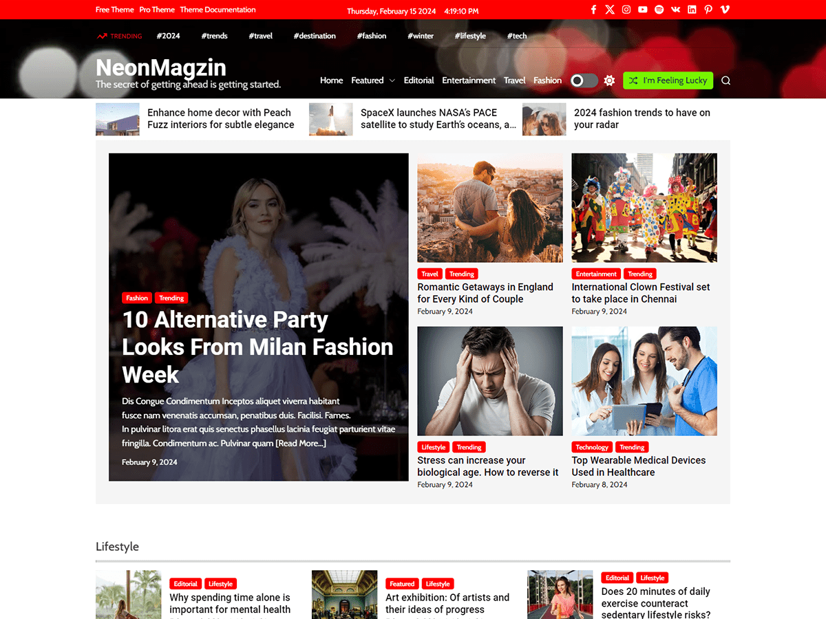 Neonmagzin WordPress 主题