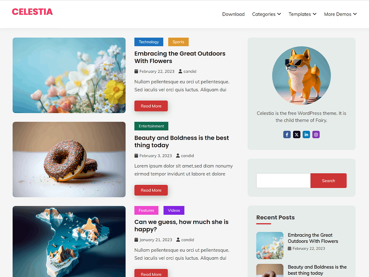 Celestia WordPress 主题