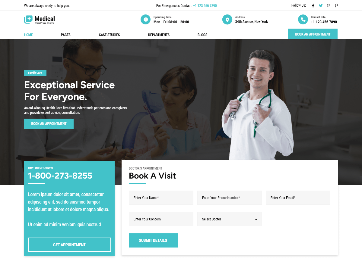 Medical Clinic Center WordPress 主题
