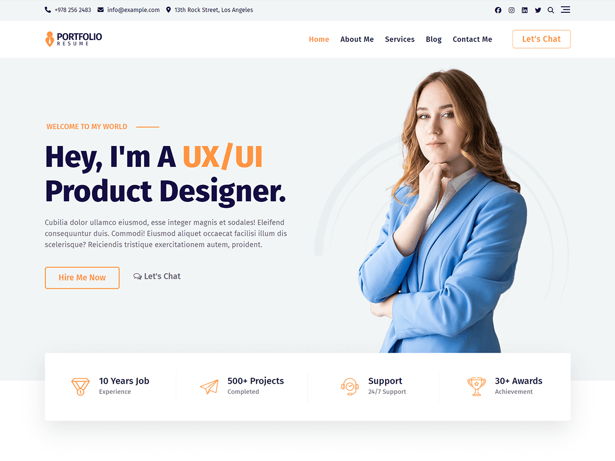 Bosa Portfolio Resume WordPress 主题