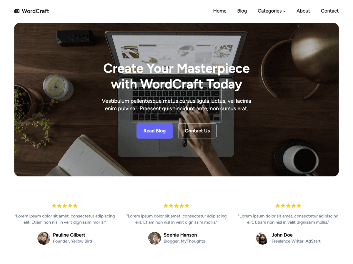 WordCraft X WordPress 主题
