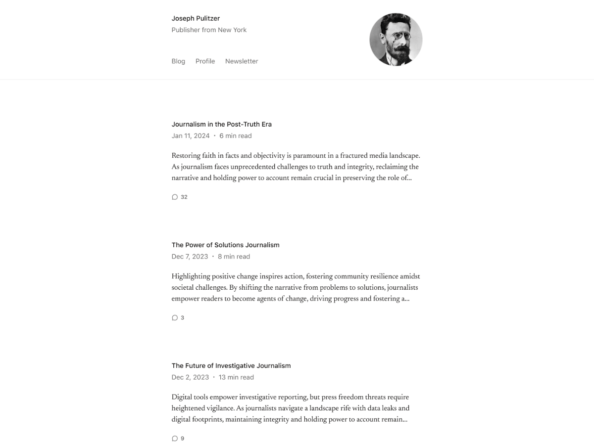 Pulitzer WordPress 主题