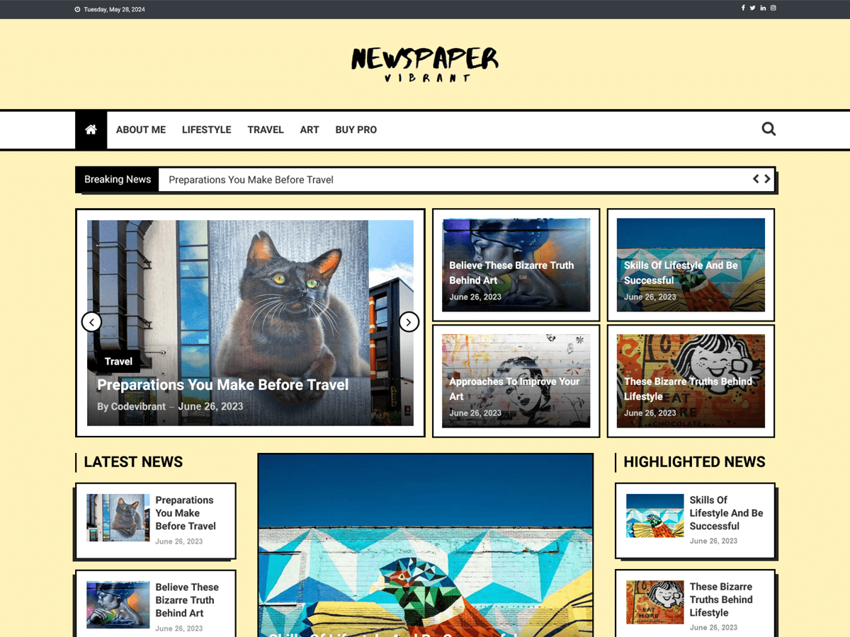 Newspaper Vibrant WordPress 主题