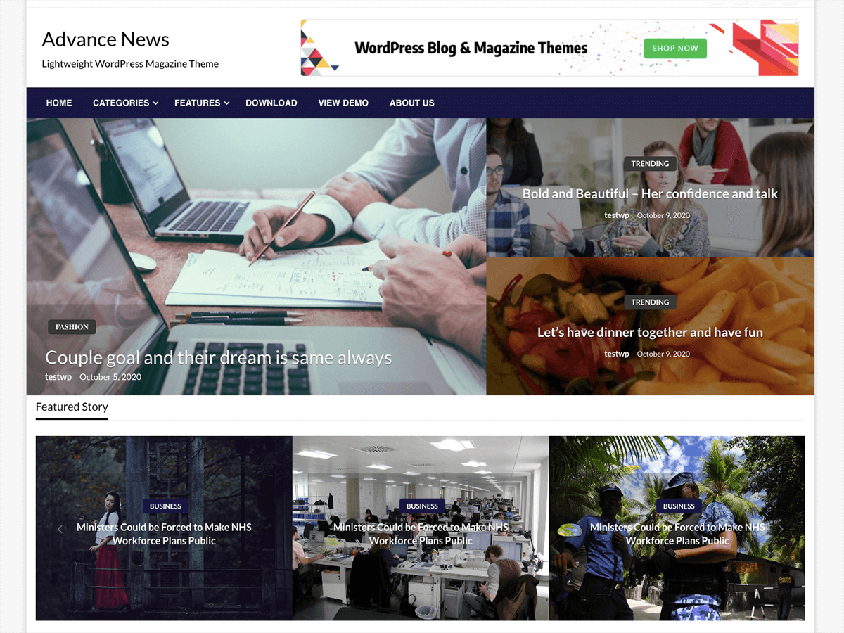 Advance News WordPress 主题