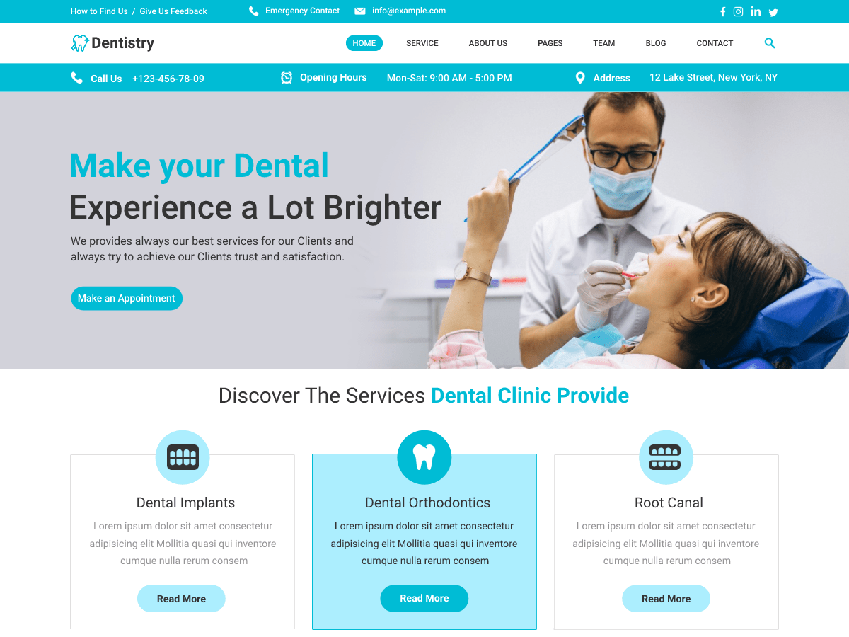 Dentistry Clinic WordPress 主题