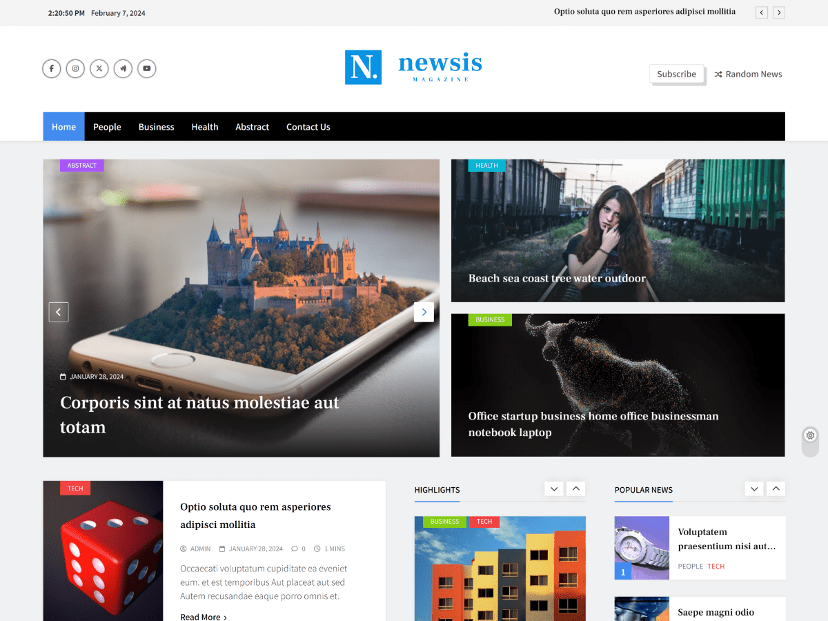 Newsis WordPress 主题