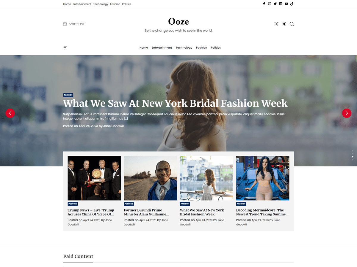 Ooze WordPress 主题