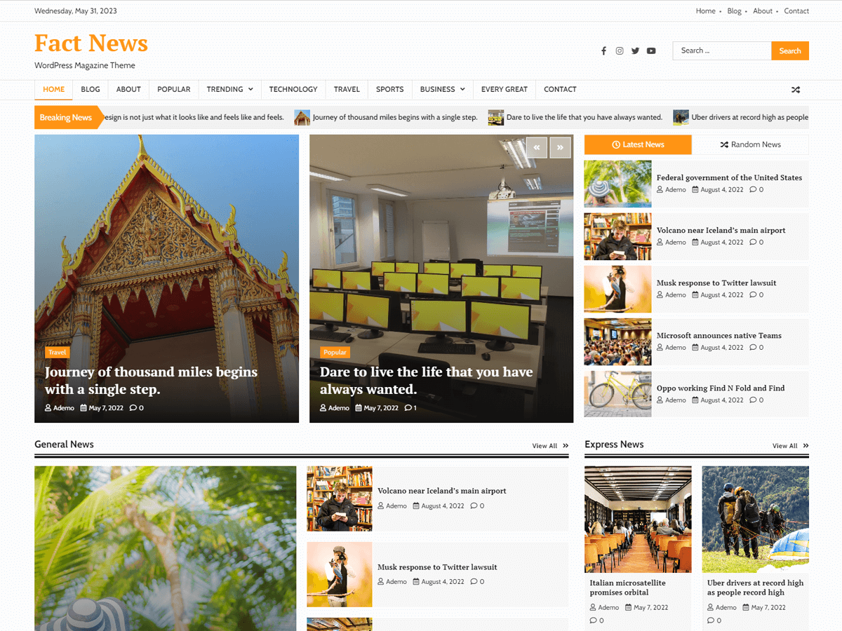 Fact News WordPress 主题