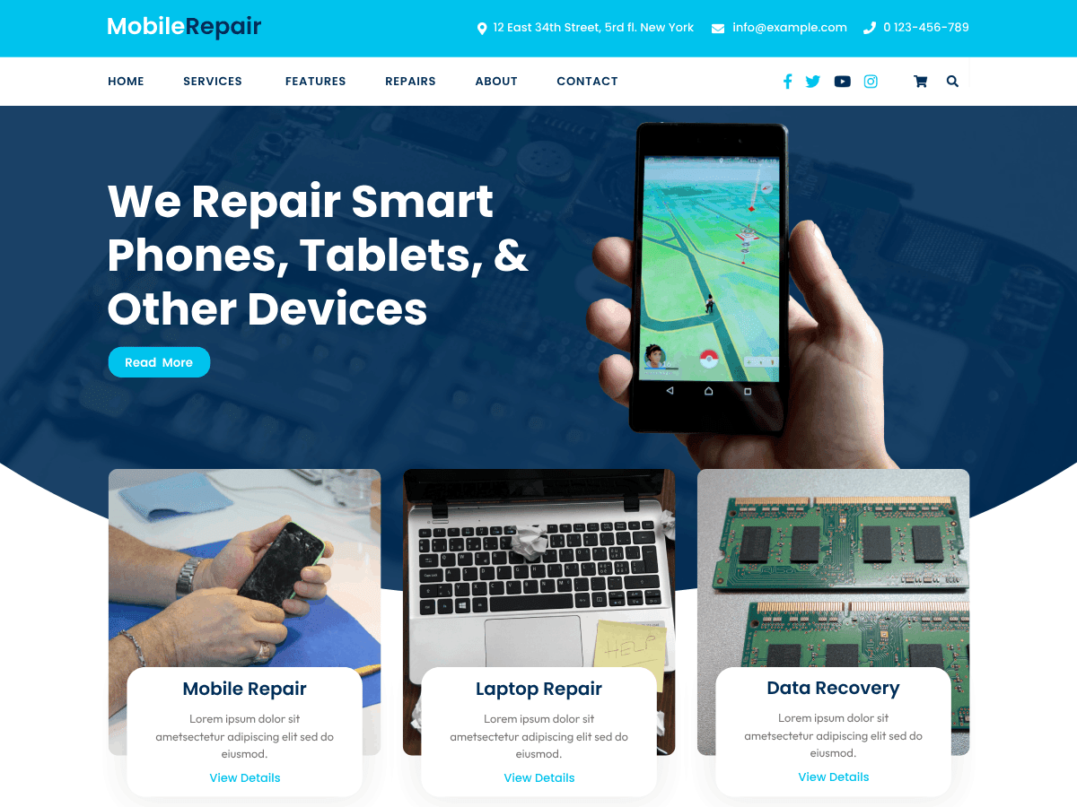 Mobile Repair Services WordPress 主题