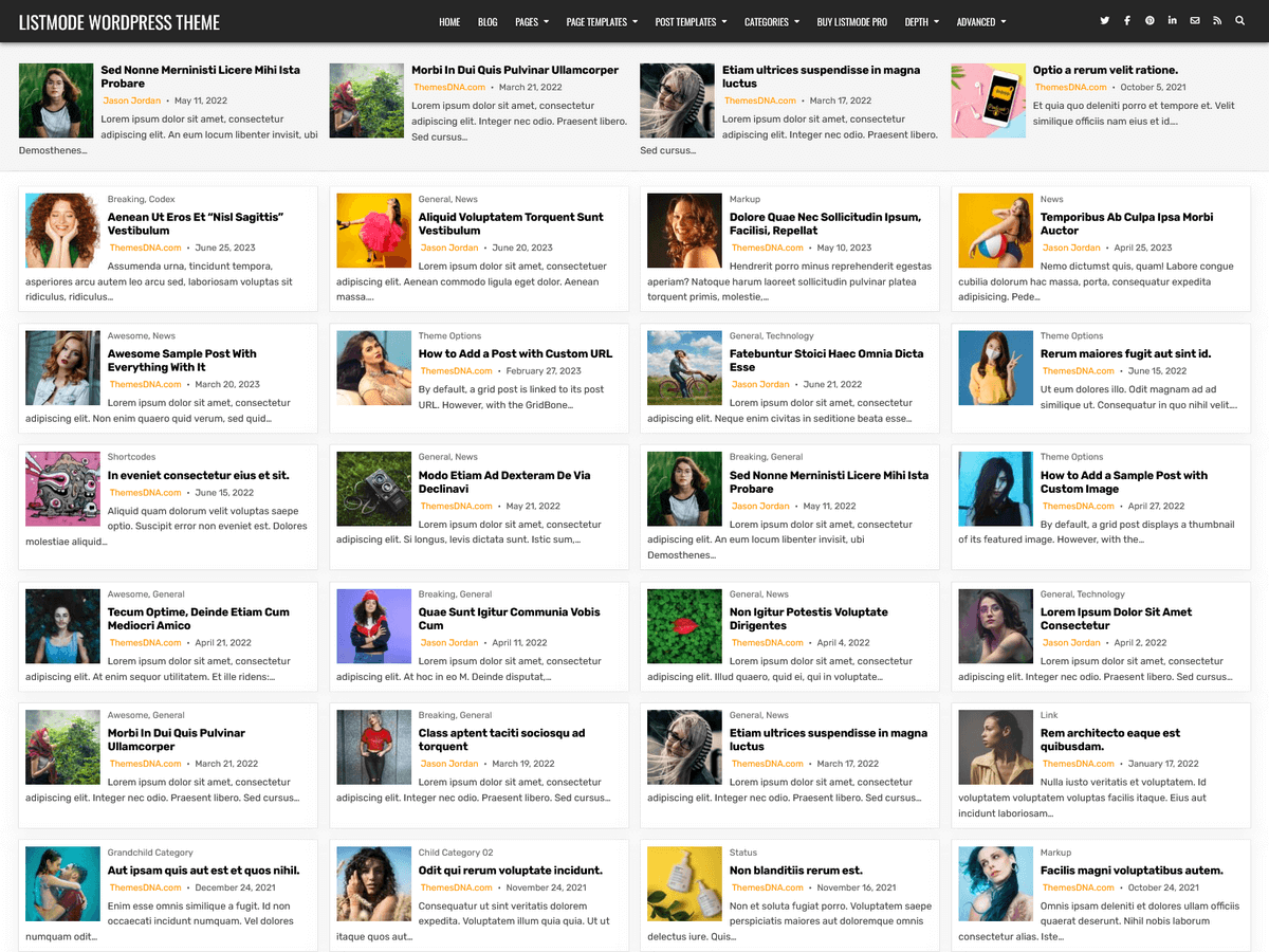 ListMode WordPress 主题
