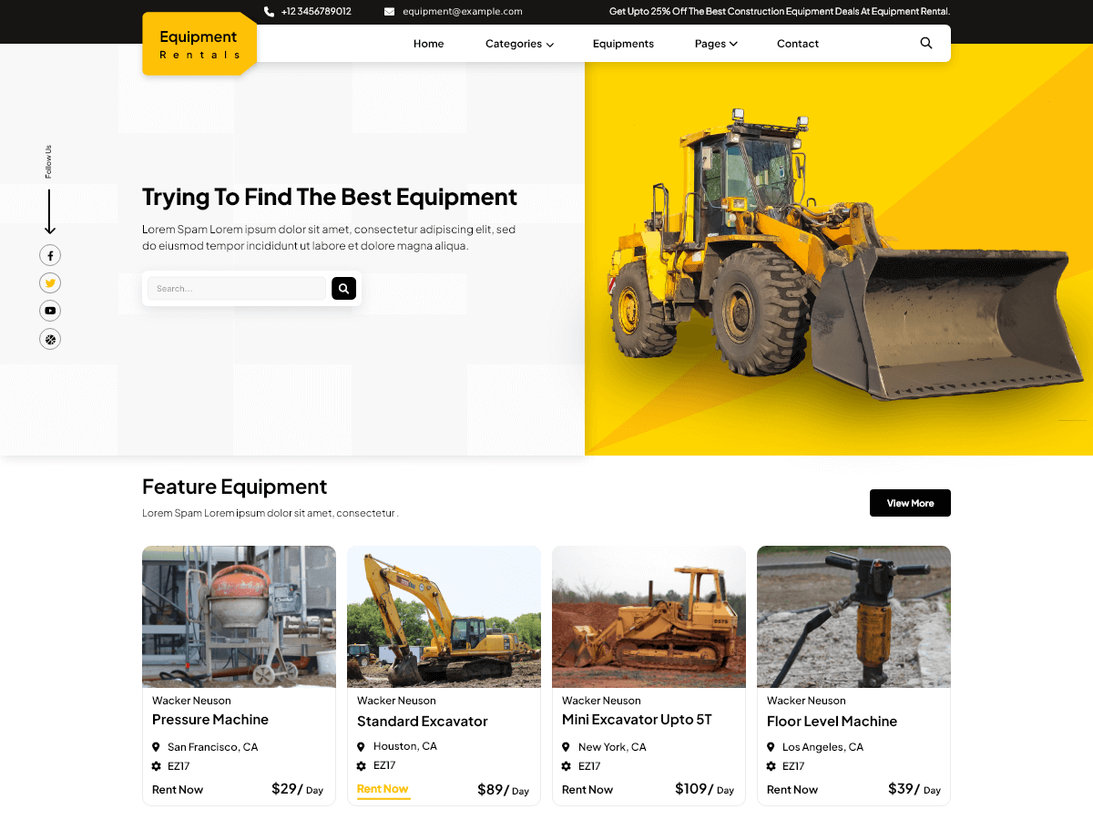 Equipment Rental WordPress 主题