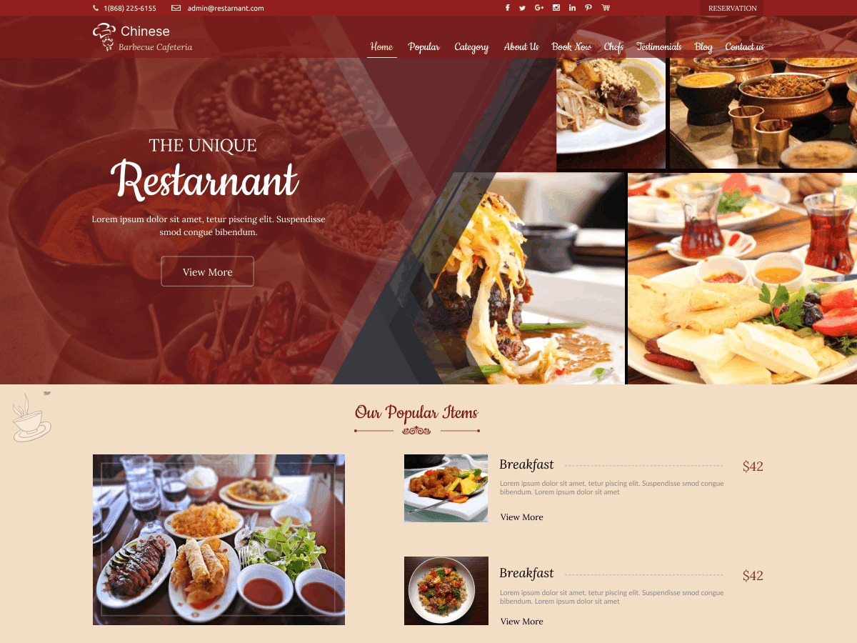 Barbecue Cafeteria WordPress 主题