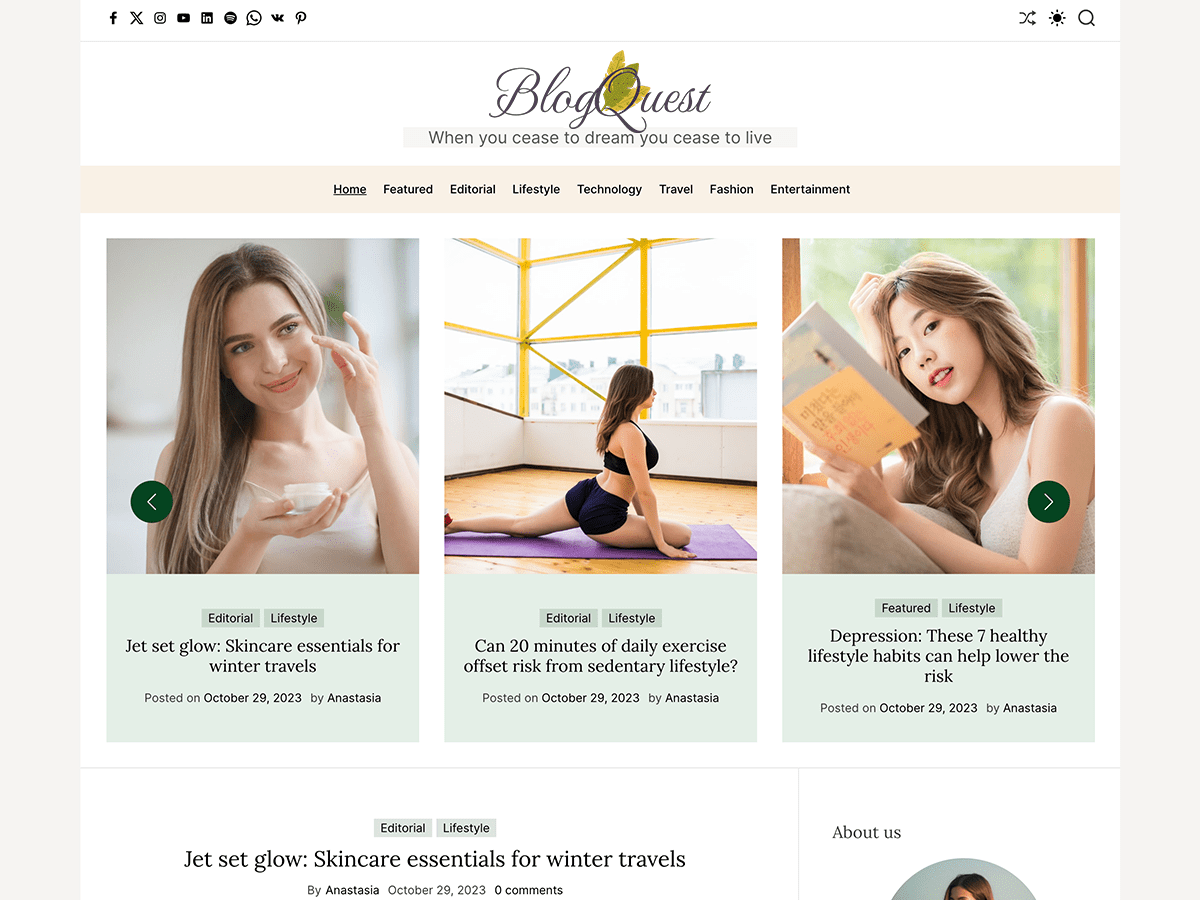 BlogQuest WordPress 主题