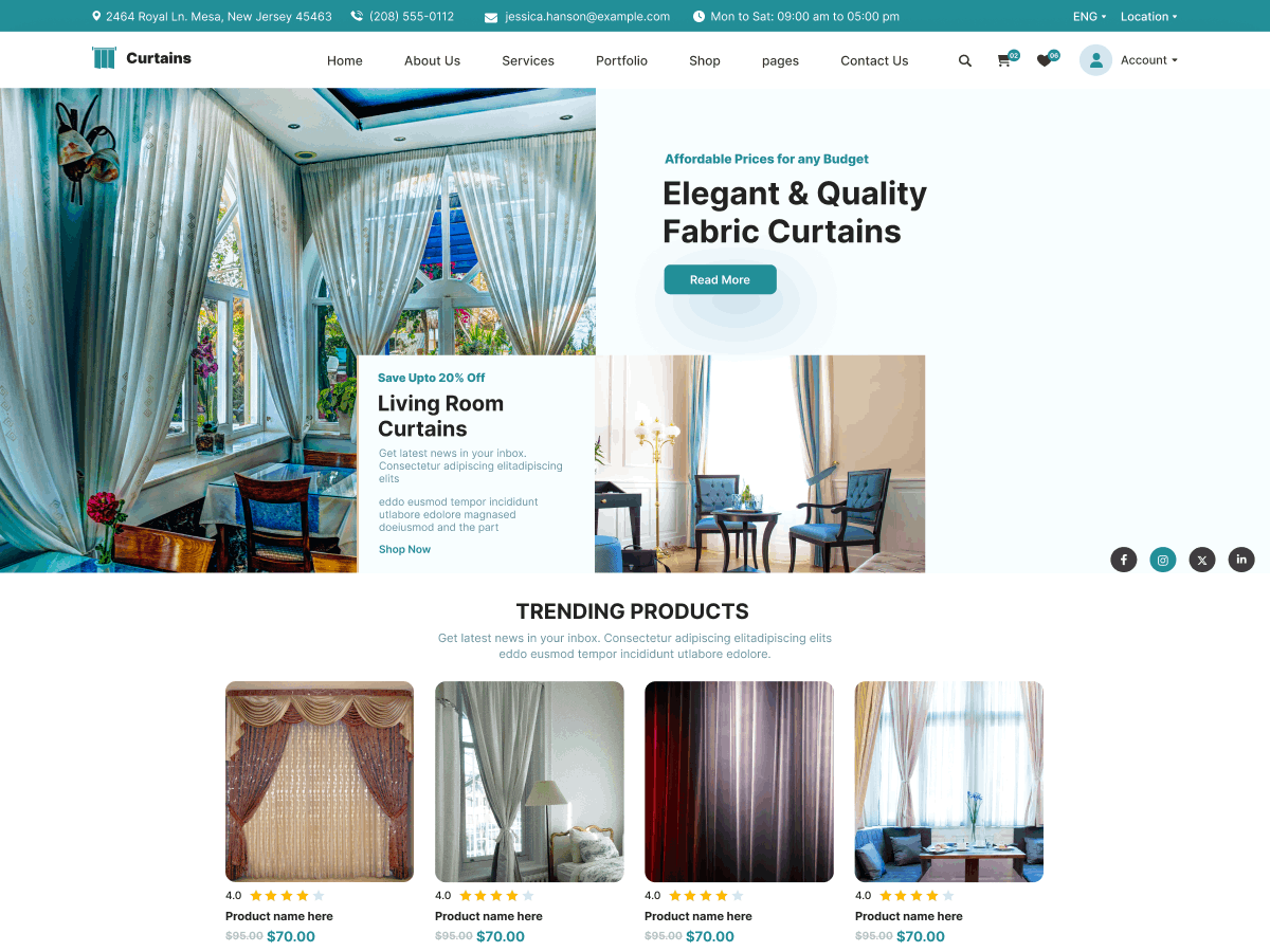 Curtains Fabric WordPress 主题