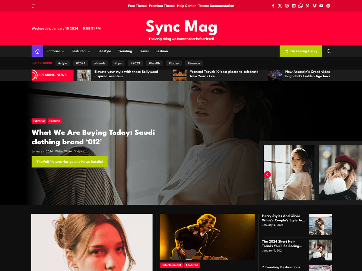 Sync Mag WordPress 主题