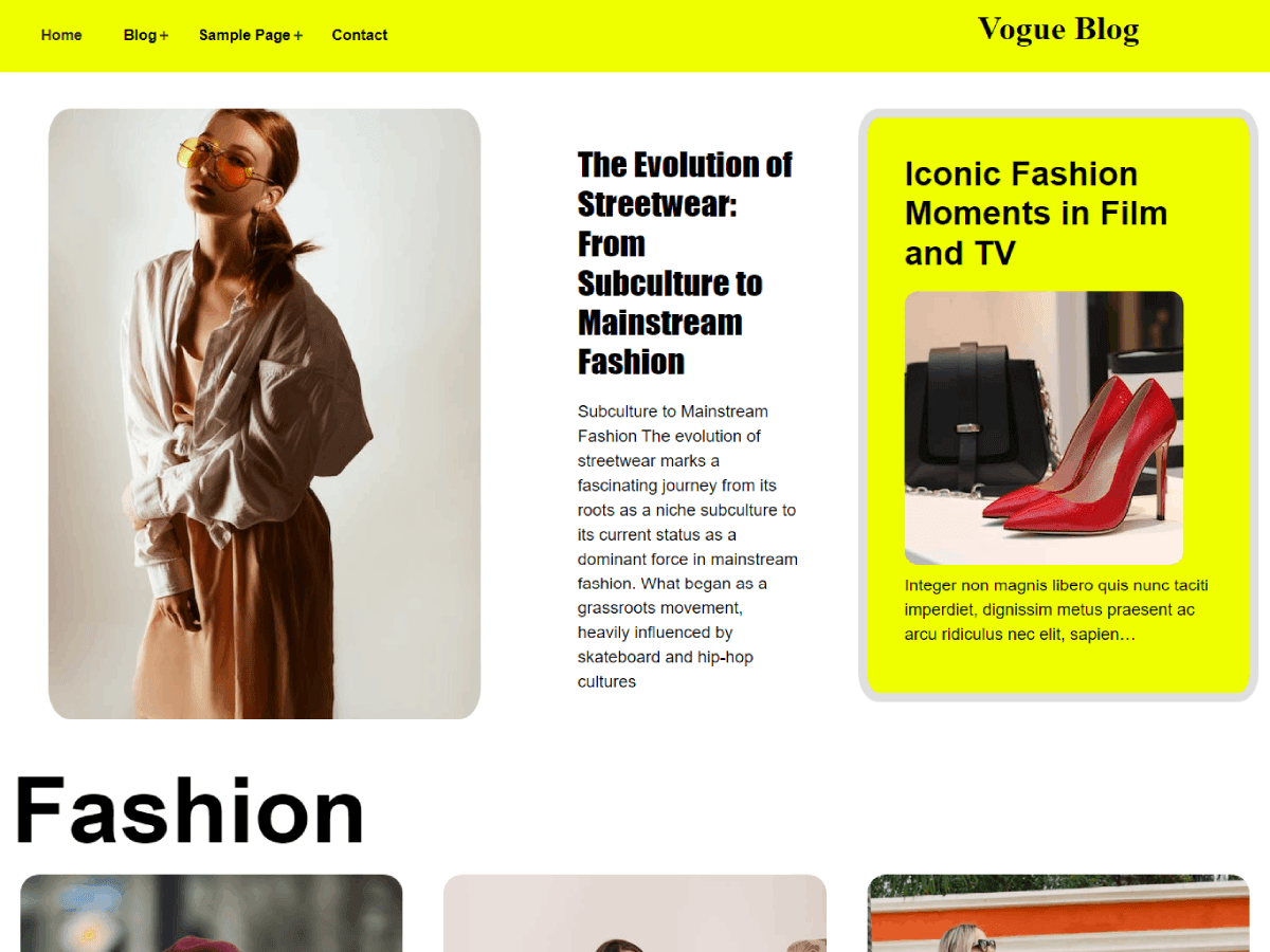 Vogue Blog WordPress 主题
