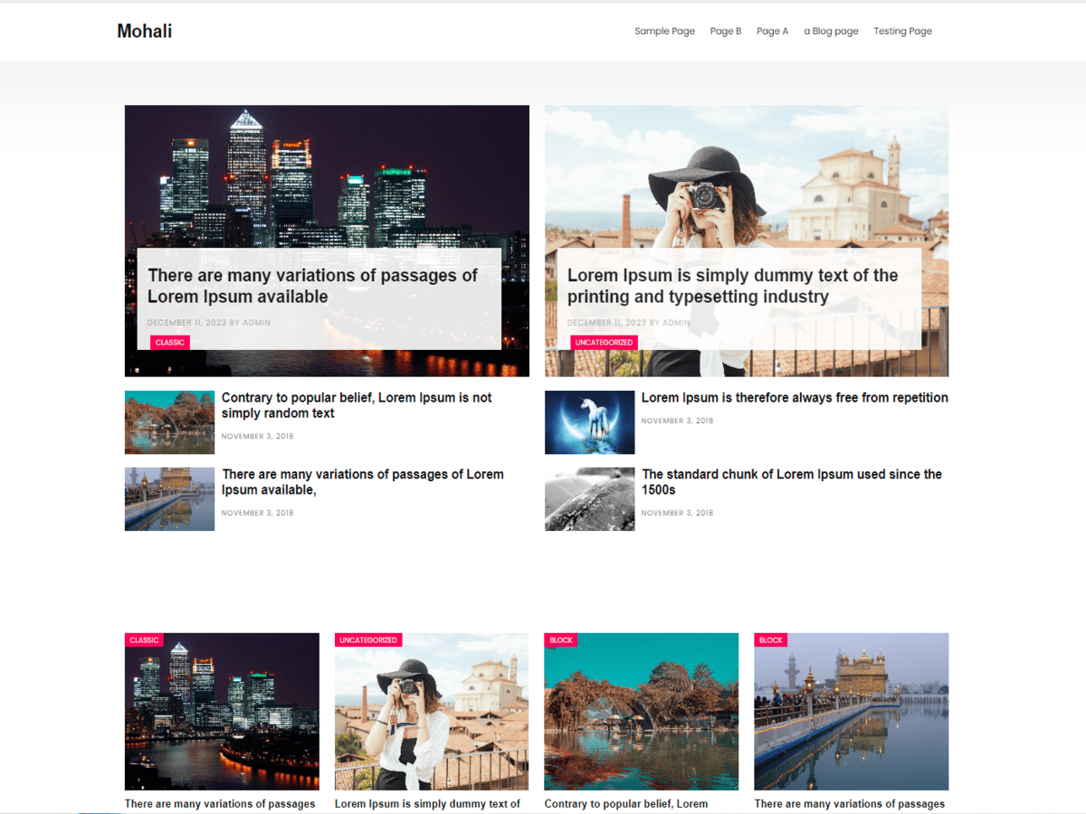 Mohali WordPress 主题