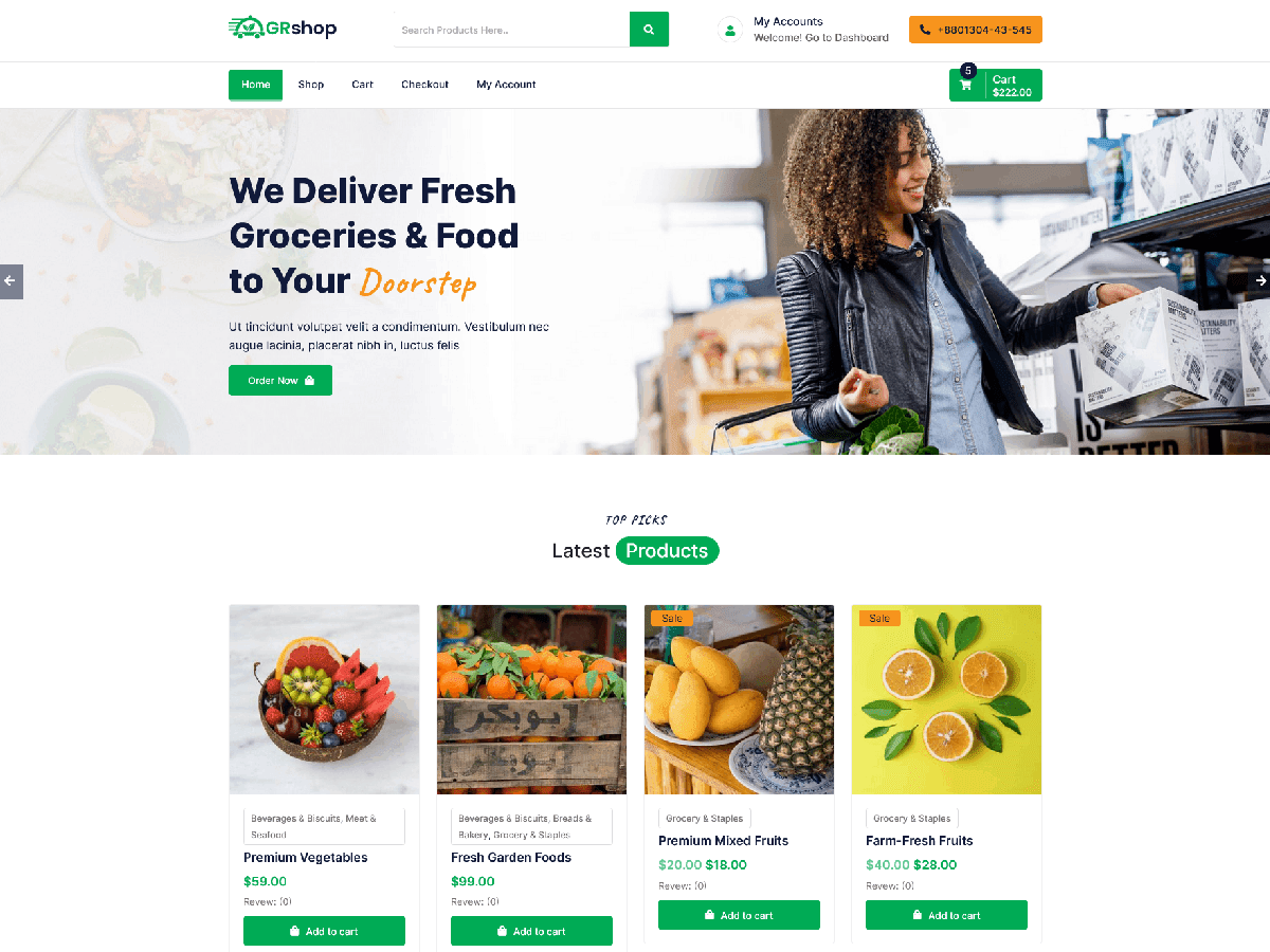 GrShop Grocery WordPress 主题