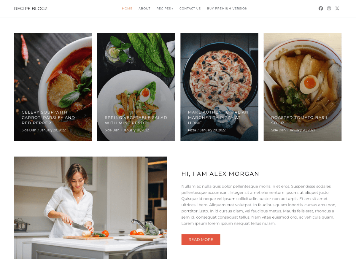 Recipe Blogz WordPress 主题
