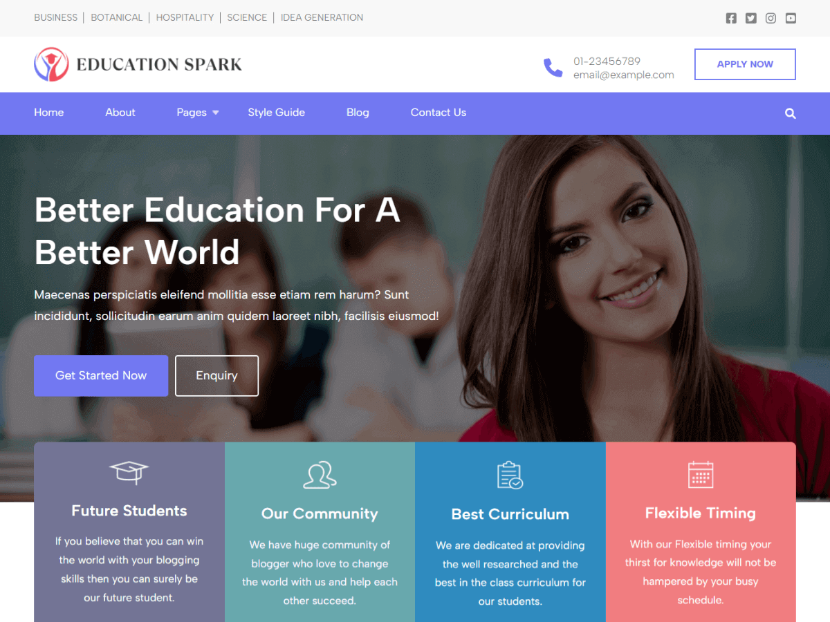 screenshot-664 Education Spark WordPress 主题