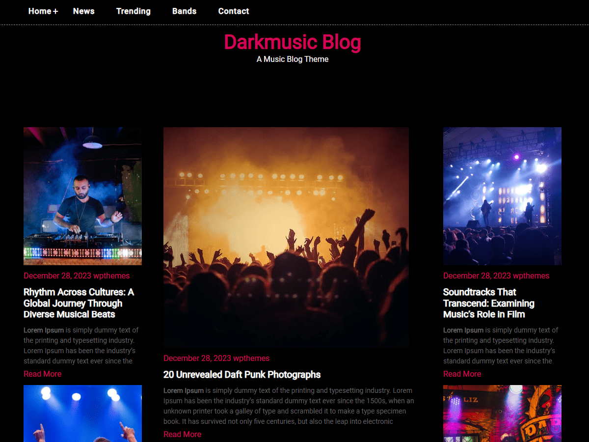 Darkmusic Blog WordPress 主题