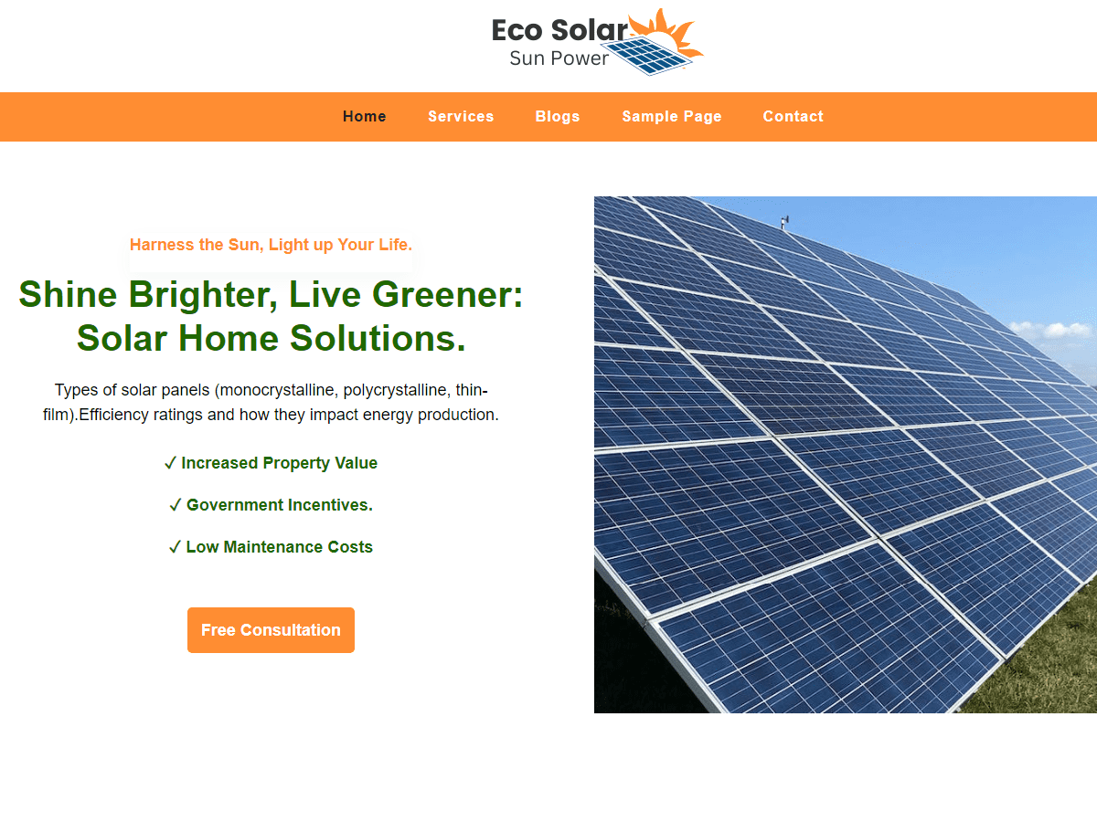 Eco Solar WordPress 主题