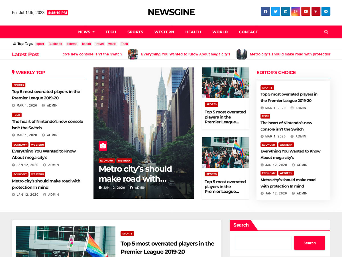 Newsgine WordPress 主题